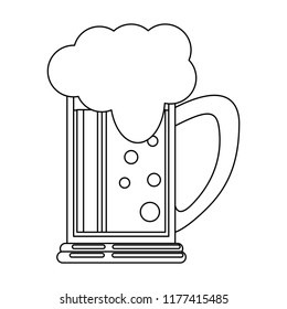 Cold beer cup in black and white