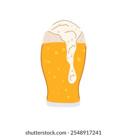 desenho animado copo de cerveja gelada. refrescante cerveja, ale lager, forte ipa copo de cerveja gelada sinal. isolado símbolo ilustração vetor