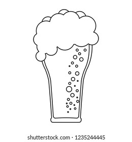 Cold beer cup large black and white