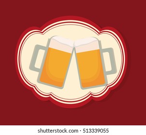 cold beer glass icon vector illustration graphic design