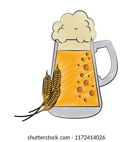Cold beer glass scribble