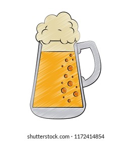Cold beer glass scribble