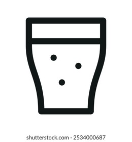 Cold beer glass UI icon, draft beer goblet glass minimal line vector symbol