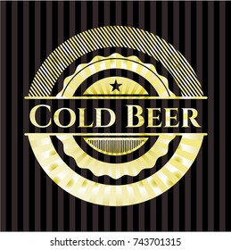 Cold Beer gold badge or emblem