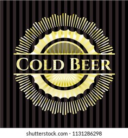 Cold Beer gold shiny badge