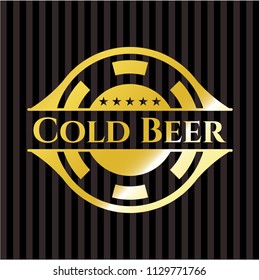 Cold Beer golden emblem or badge