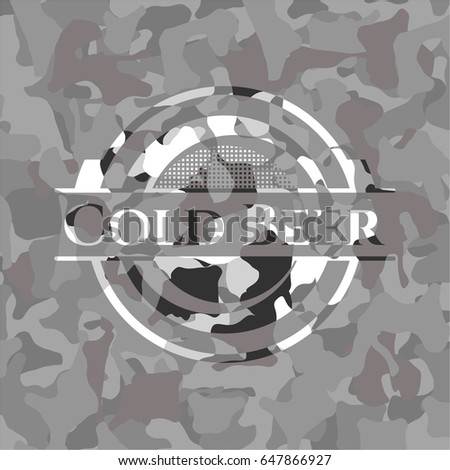 Cold Beer grey camouflage emblem