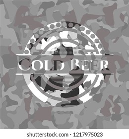 Cold Beer grey camouflaged emblem