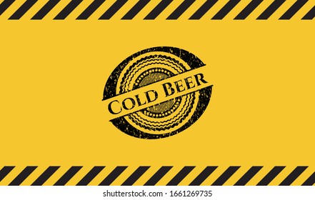 Cold Beer grunge warning sign emblem. Vector Illustration. Detailed.