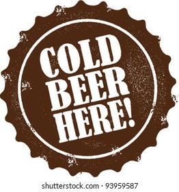 Cold Beer Here Bar Stamp