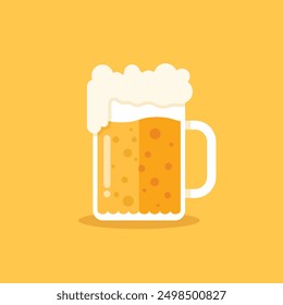 Cold beer icon in flat style. Alcohol drink vector illustration on isolated background. Alcohol glass sign business concept.