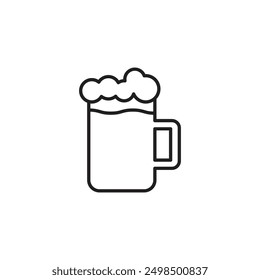 Icono de cerveza fría en estilo plano. Ilustración vectorial de bebida alcohólica sobre fondo aislado. Concepto de negocio de la muestra del vidrio del alcohol.