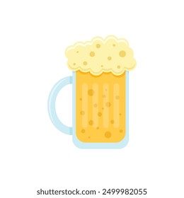 Icono de cerveza fría en estilo plano. Ilustración vectorial de bebida alcohólica sobre fondo aislado. Concepto de negocio de la muestra del vidrio del alcohol.