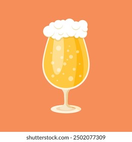 Icono de cerveza fría en estilo plano. Ilustración vectorial de bebida alcohólica sobre fondo aislado. Concepto de negocio de la muestra del vidrio del alcohol.