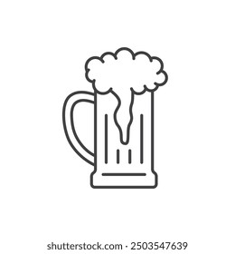 Cold beer icon in flat style. Alcohol drink vector illustration on isolated background. Alcohol glass sign business concept.