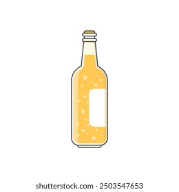 Icono de cerveza fría en estilo plano. Ilustración vectorial de bebida alcohólica sobre fondo aislado. Concepto de negocio de la muestra de la botella de alcohol.