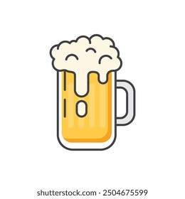 Cold beer icon in flat style. Alcohol drink vector illustration on isolated background. Alcohol glass sign business concept.