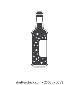 Cold beer icon in flat style. Alcohol drink vector illustration on isolated background. Alcohol bottle sign business concept.