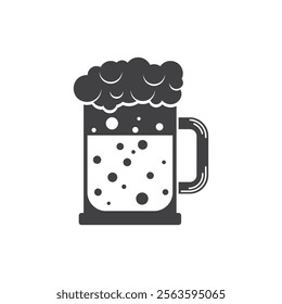 Cold beer icon in flat style. Alcohol drink vector illustration on isolated background. Alcohol glass sign business concept.