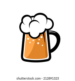 Cold Beer Icon on White Background. Vector illustration