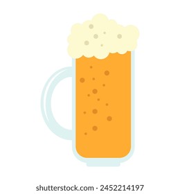 Cold beer icon or sign. Vector flat beer illustration isolated on white background. Alcohol drink pub or bar