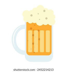 Cold beer icon or sign. Vector flat beer illustration isolated on white background. Alcohol drink pub or bar