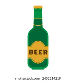 Cold beer icon or sign. Vector flat beer illustration isolated on white background. Alcohol drink pub or bar