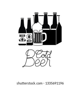 cold beer label isolated icon
