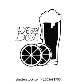cold beer label isolated icon
