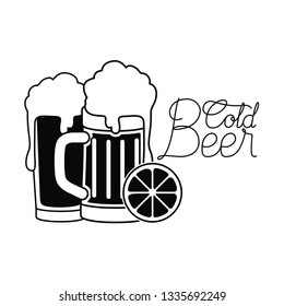 cold beer label isolated icon
