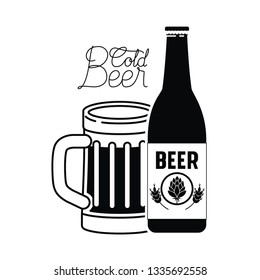cold beer label isolated icon