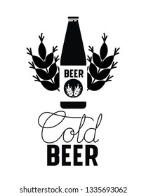 cold beer label isolated icon