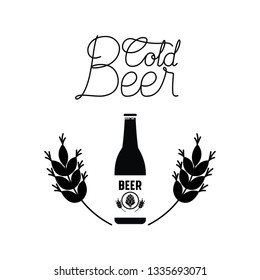 cold beer label isolated icon