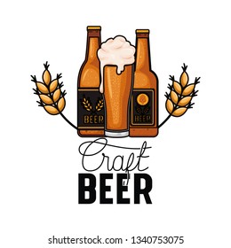 cold beer label isolated icon