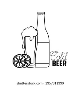 cold beer label isolated icon