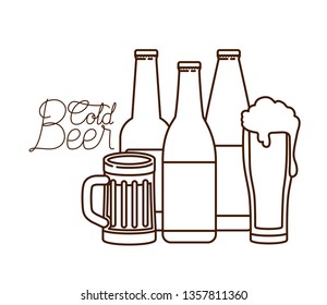 cold beer label isolated icon