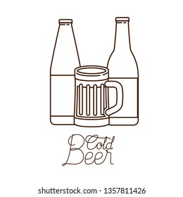 cold beer label isolated icon