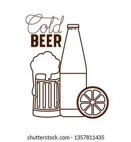 cold beer label isolated icon