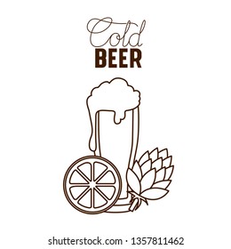 cold beer label isolated icon