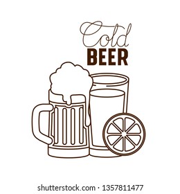 cold beer label isolated icon