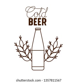 cold beer label isolated icon