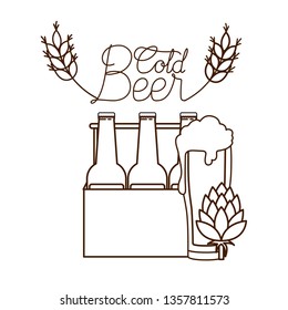 cold beer label isolated icon
