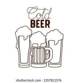 cold beer label isolated icon