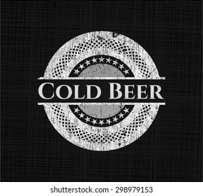 Cold Beer on blackboard
