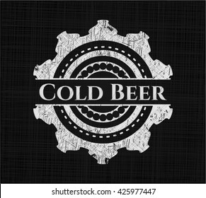 Cold Beer on blackboard