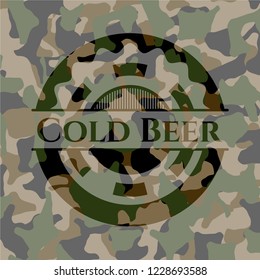 Cold Beer on camouflaged pattern
