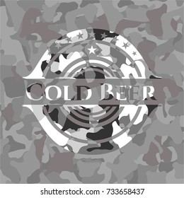 Cold Beer on grey camouflaged pattern