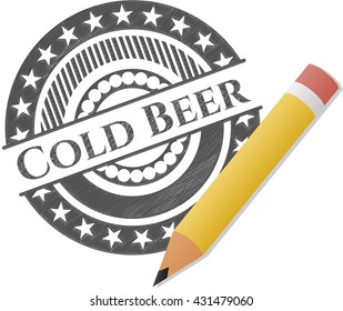 Cold Beer pencil emblem
