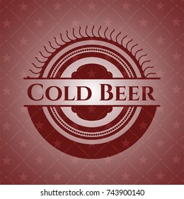 Cold Beer retro style red emblem