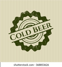 Estampilla de textura de grunge de caucho de cerveza fría